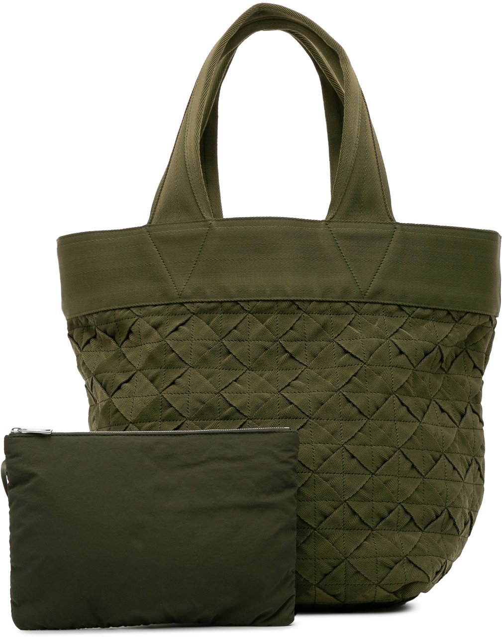 Bottega Veneta Canvas Intrecciato Tote Groen