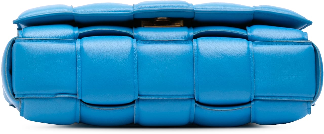 Bottega Veneta Nappa Intrecciato Padded Chain Cassette Satchel Blauw