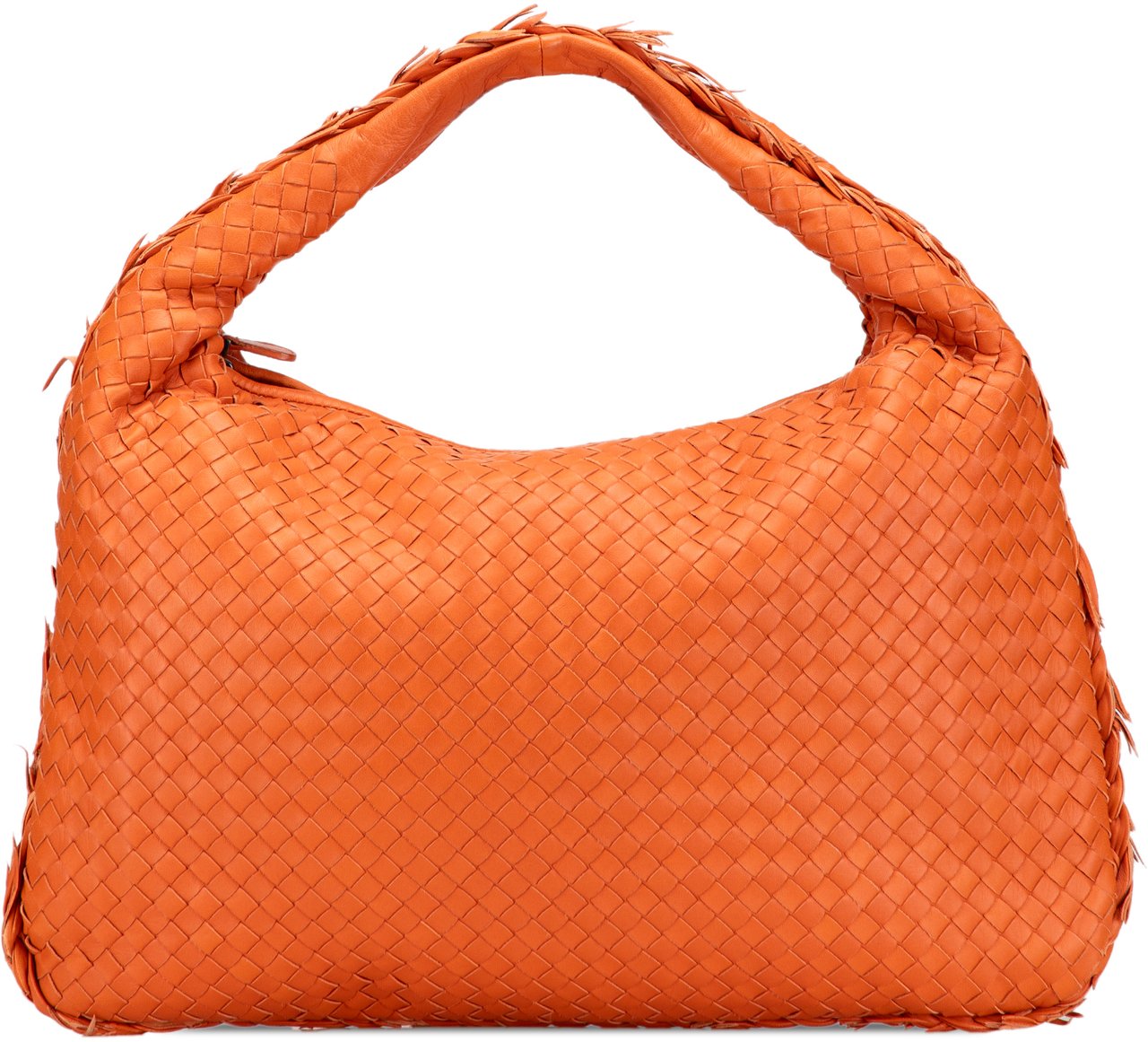 Bottega Veneta Medium Nappa Intrecciato Fuzzy Veneta Hobo Oranje