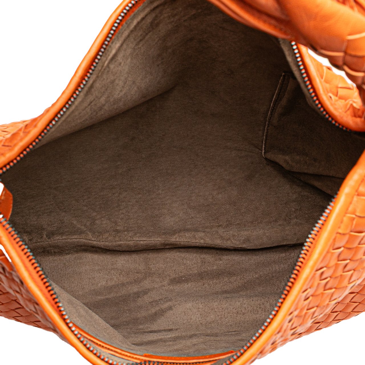 Bottega Veneta Medium Nappa Intrecciato Fuzzy Veneta Hobo Oranje