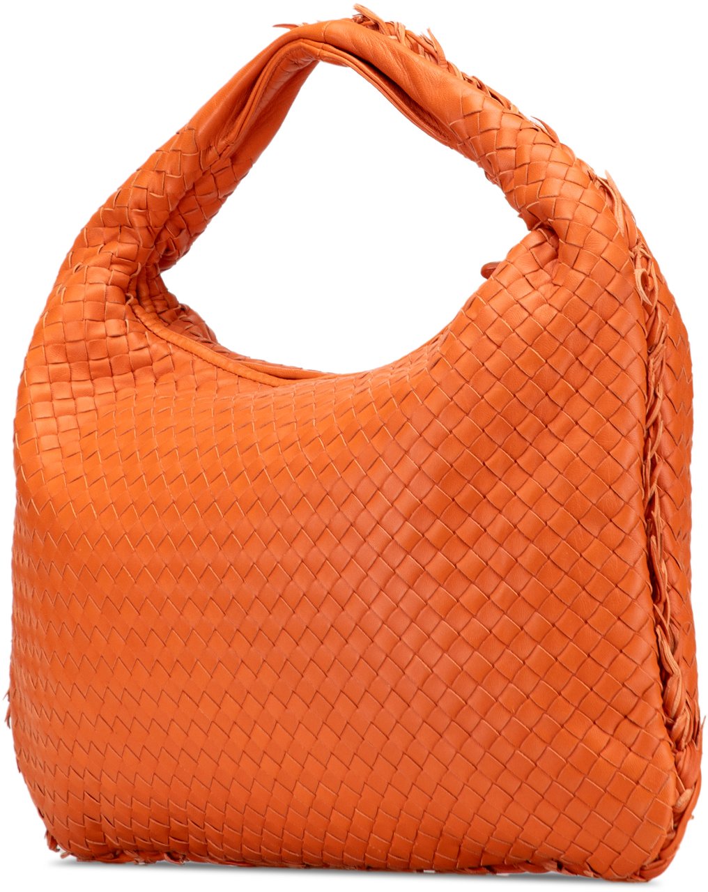 Bottega Veneta Medium Nappa Intrecciato Fuzzy Veneta Hobo Oranje