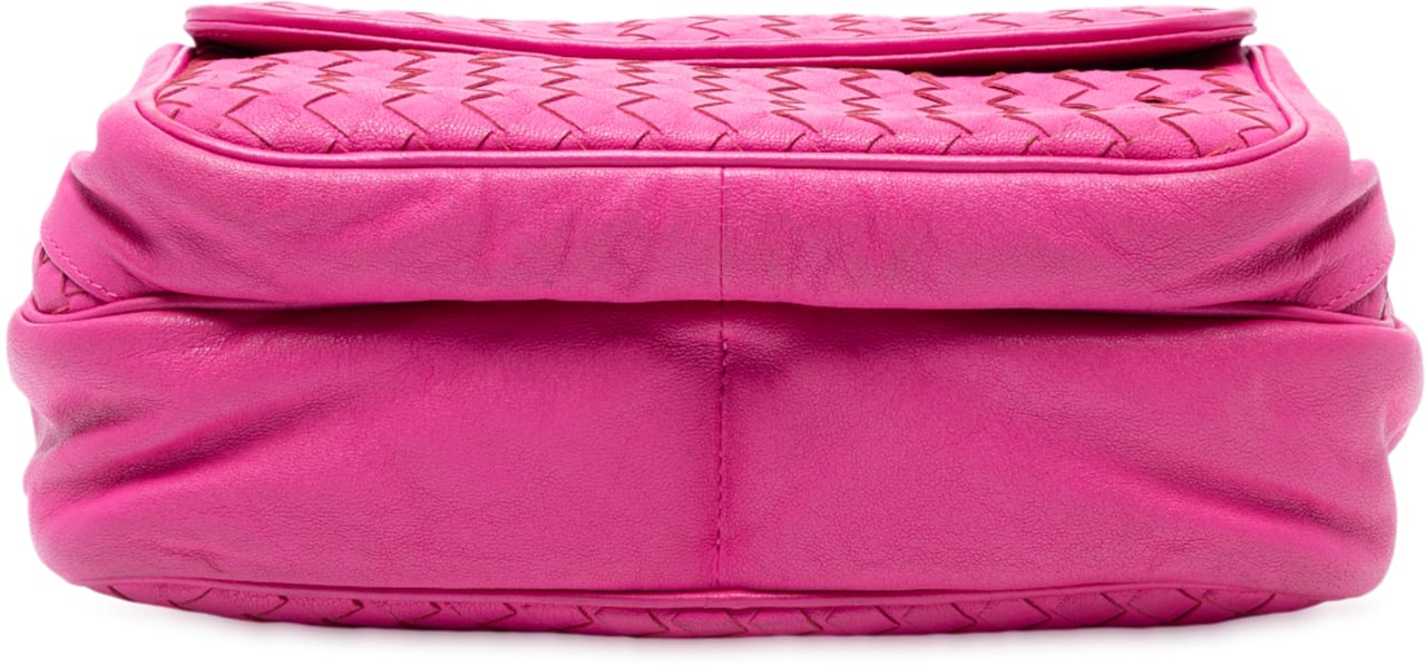 Bottega Veneta Nappa Intrecciato Front Pocket Messenger Bag Roze