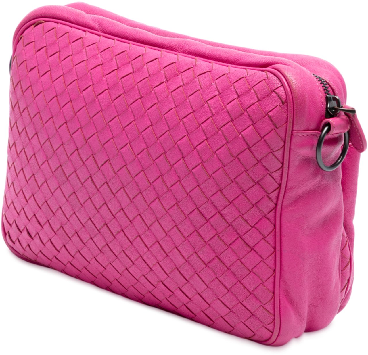 Bottega Veneta Nappa Intrecciato Front Pocket Messenger Bag Roze