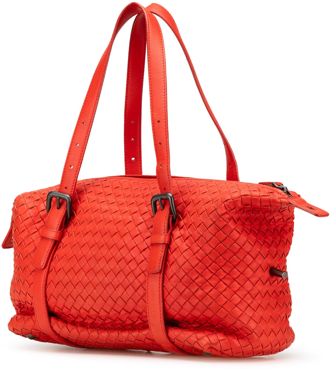 Bottega Veneta Nappa Intrecciato Montaigne Shoulder Bag Rood