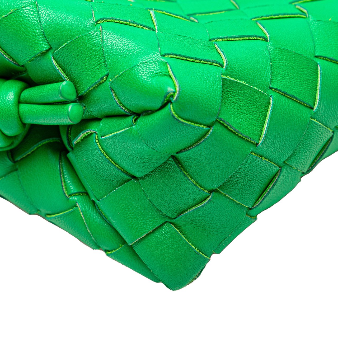 Bottega Veneta Mini Lambskin Intrecciato Loop Camera Bag Groen