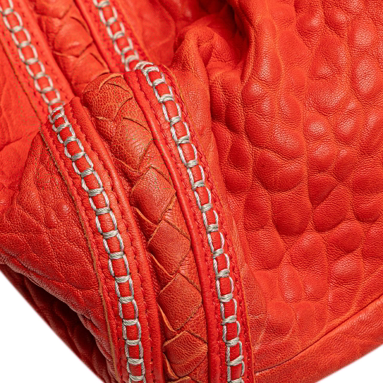 Bottega Veneta Leather Intrecciato Tote Oranje