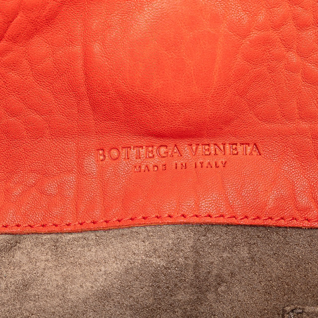 Bottega Veneta Leather Intrecciato Tote Oranje