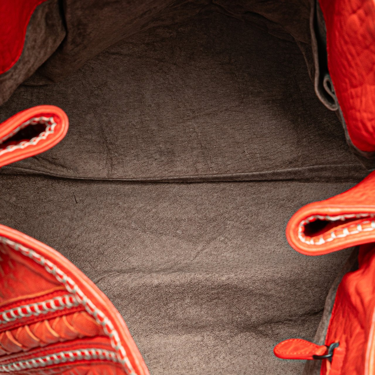 Bottega Veneta Leather Intrecciato Tote Oranje