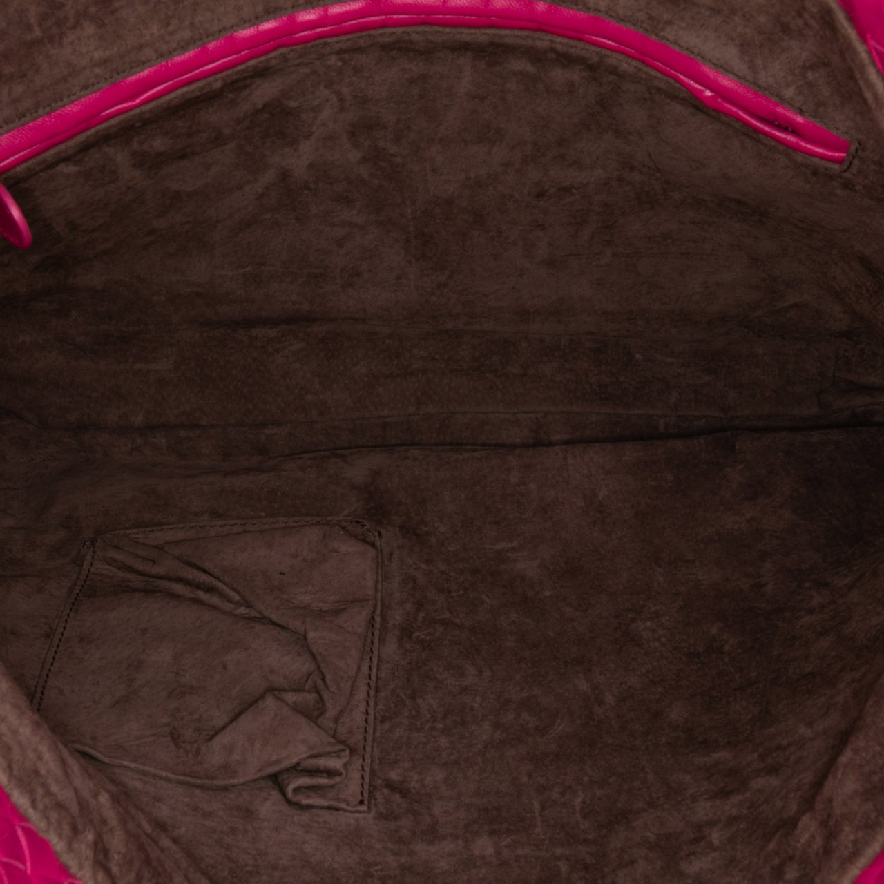Bottega Veneta Nappa Intrecciato Fold Over Tote Roze
