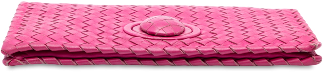 Bottega Veneta Nappa Intrecciato Turn Lock Clutch Roze
