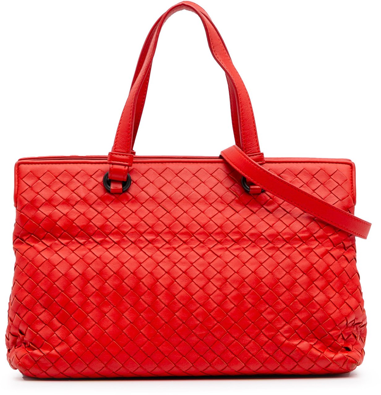 Bottega Veneta Nappa Intrecciato Satchel Rood