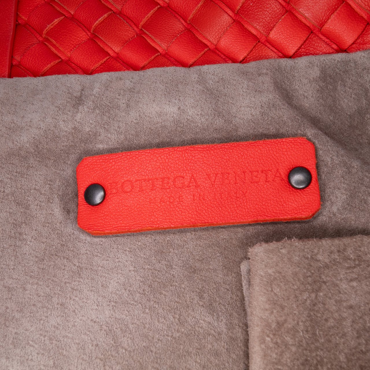 Bottega Veneta Intrecciato Trimmed Bicolor Nappa Satchel Grijs