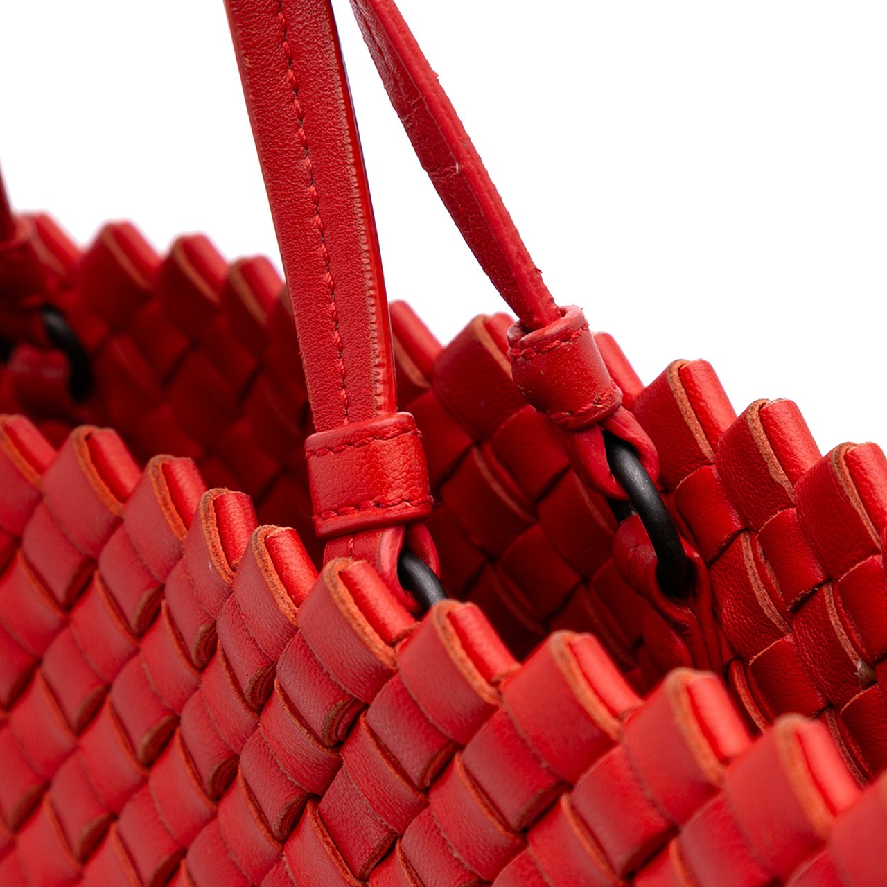Bottega Veneta Intrecciato Trimmed Bicolor Nappa Satchel Grijs