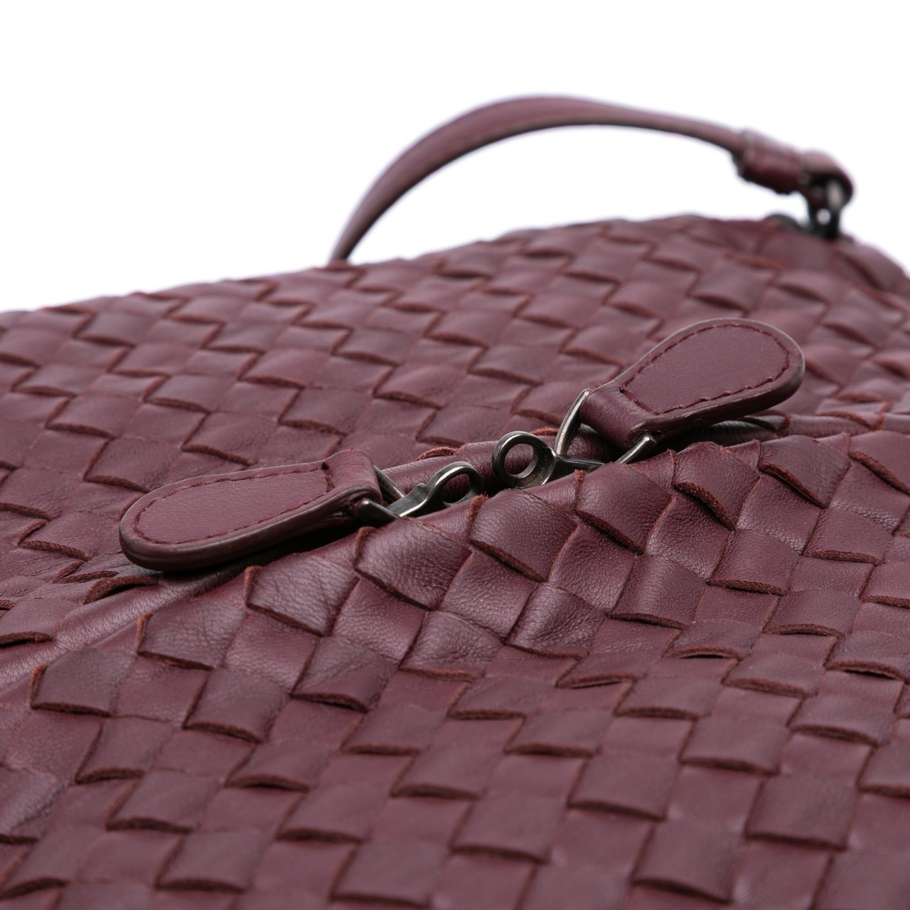 Bottega Veneta Nappa Intrecciato Shoulder Bag Rood