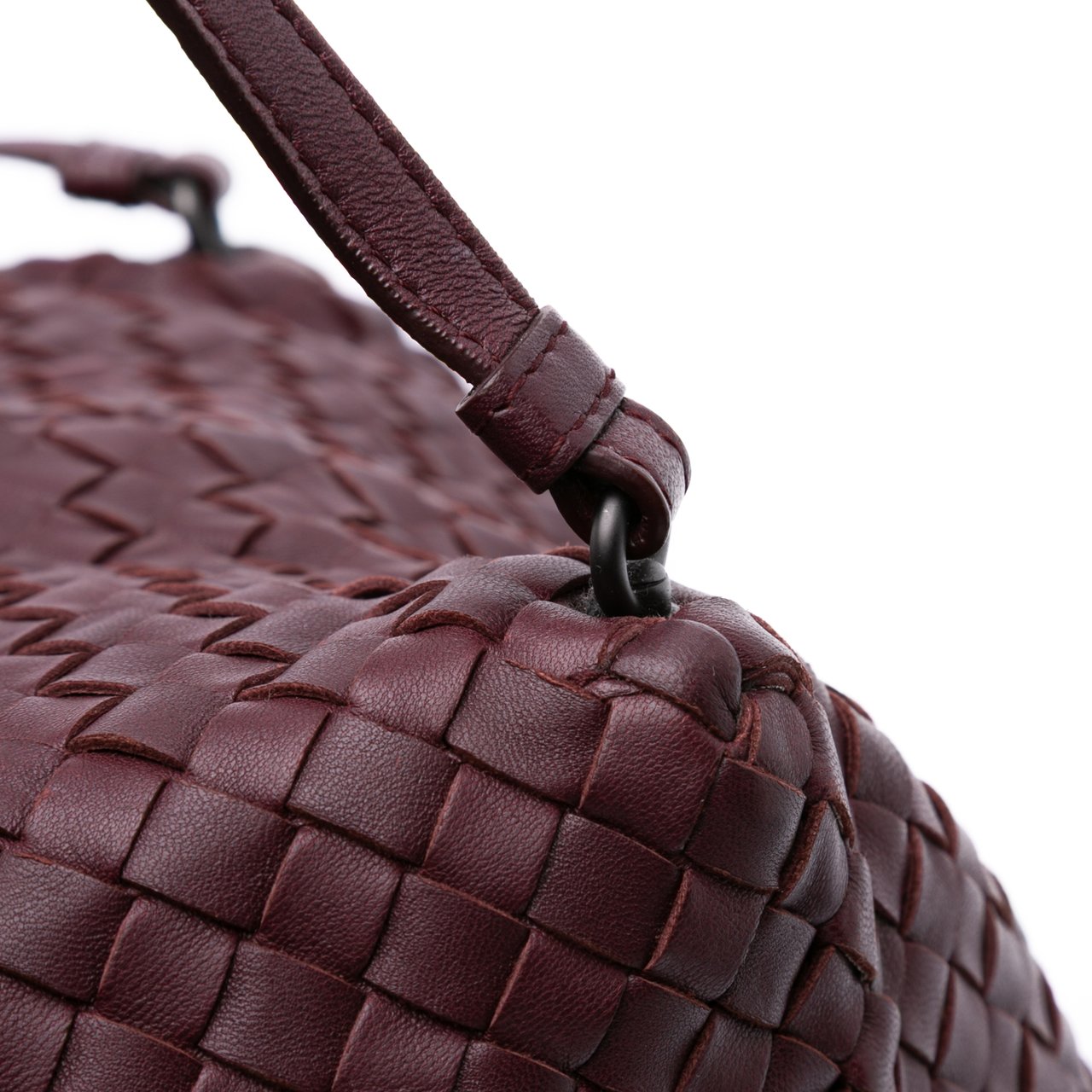 Bottega Veneta Nappa Intrecciato Shoulder Bag Rood