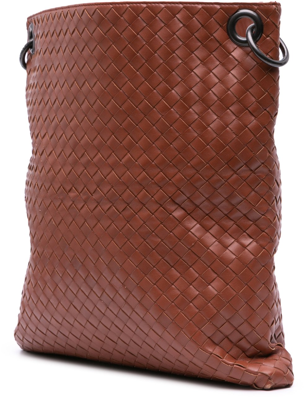 Bottega Veneta Leather Intrecciato Crossbody Bruin