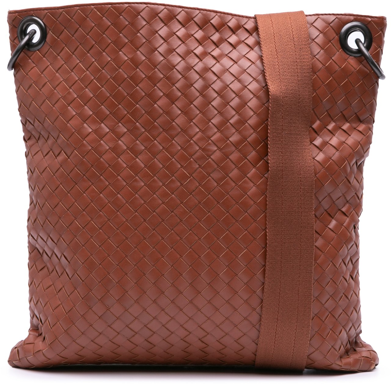 Bottega Veneta Leather Intrecciato Crossbody Bruin