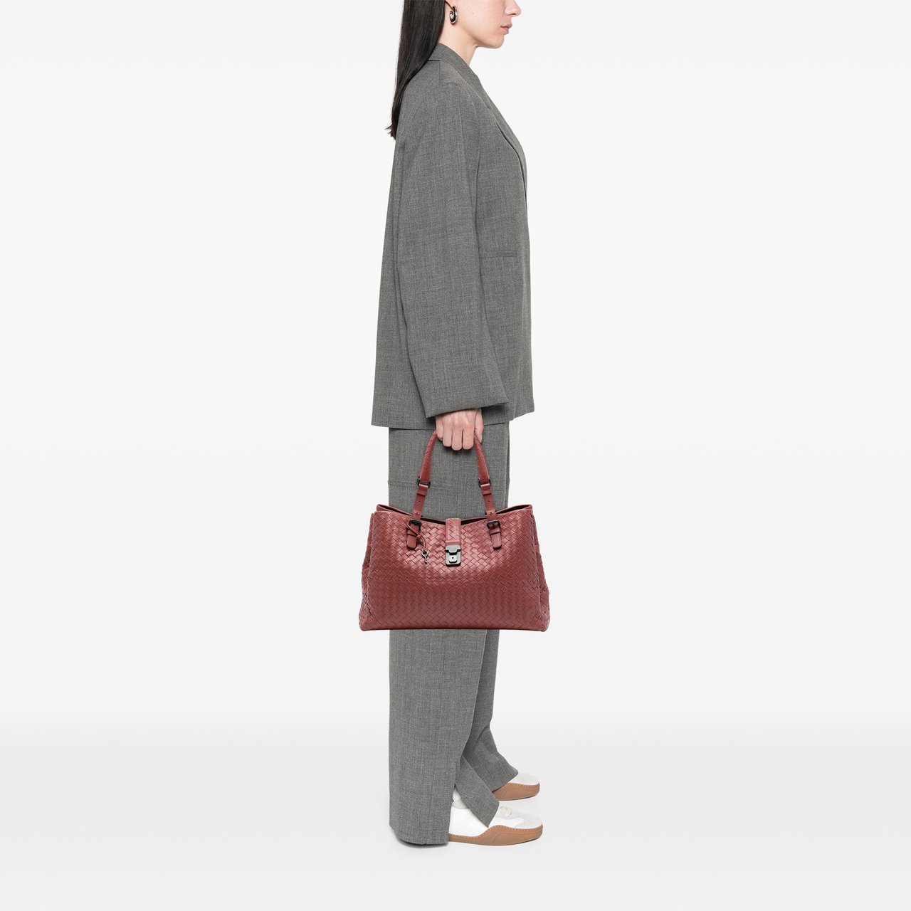 Bottega Veneta Medium Nappa Intrecciato Roma Tote Rood