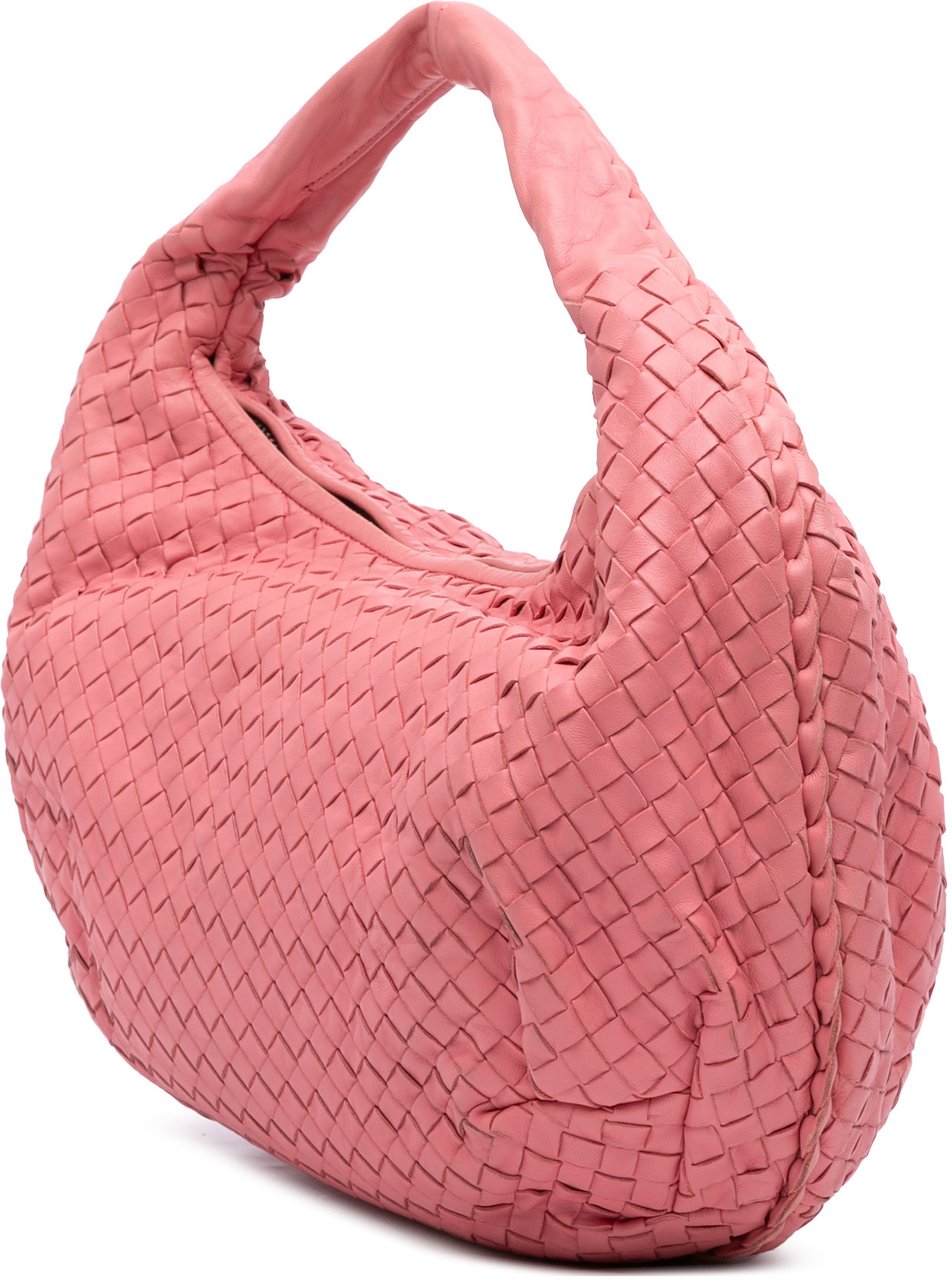Bottega Veneta Medium Nappa Intrecciato Belly Hobo Roze