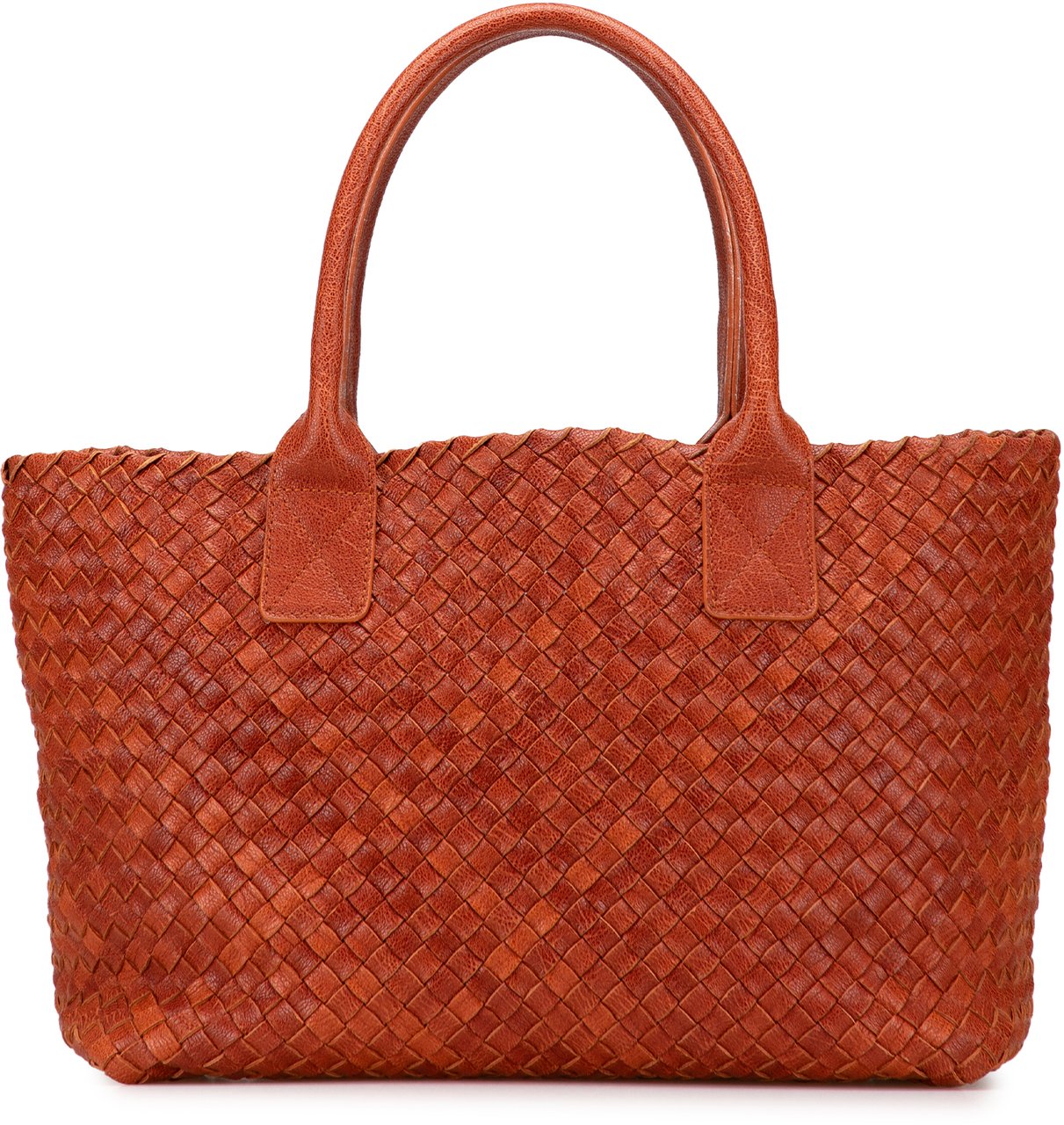 Bottega Veneta Small Lambskin Intreccio Cabat Tote Bruin
