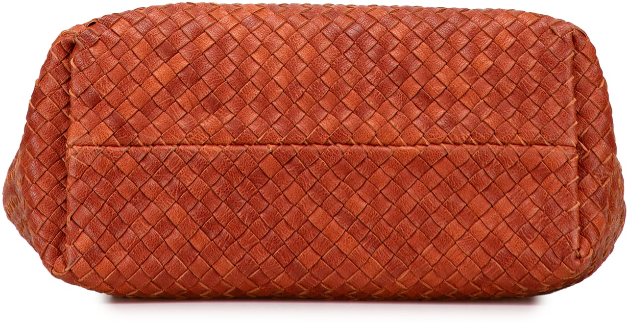 Bottega Veneta Small Lambskin Intreccio Cabat Tote Bruin