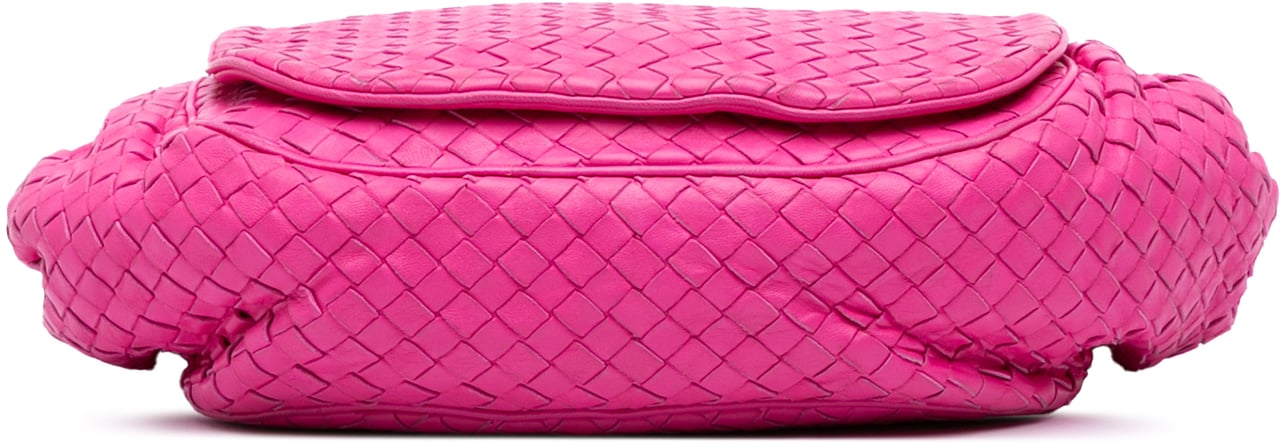 Bottega Veneta Nappa Intrecciato Flap Crossbody Roze