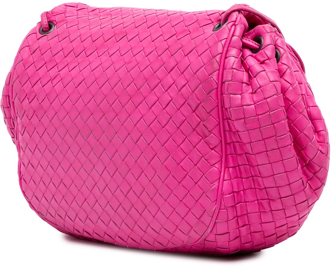 Bottega Veneta Nappa Intrecciato Flap Crossbody Roze