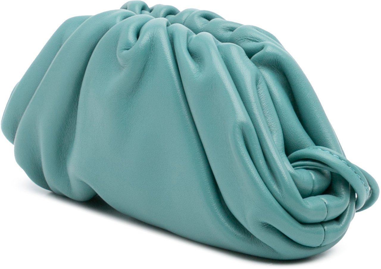 Bottega Veneta Lambskin The Extra Mini Pouch Crossbody Blauw