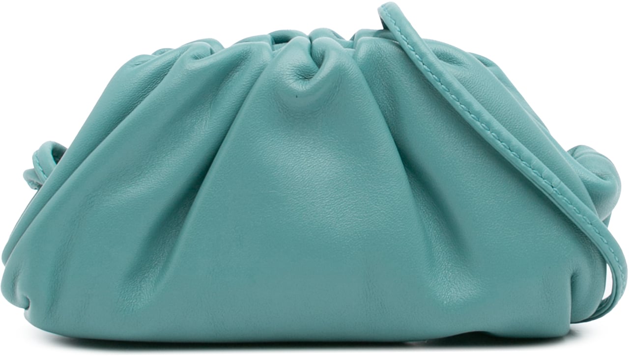Bottega Veneta Lambskin The Extra Mini Pouch Crossbody Blauw