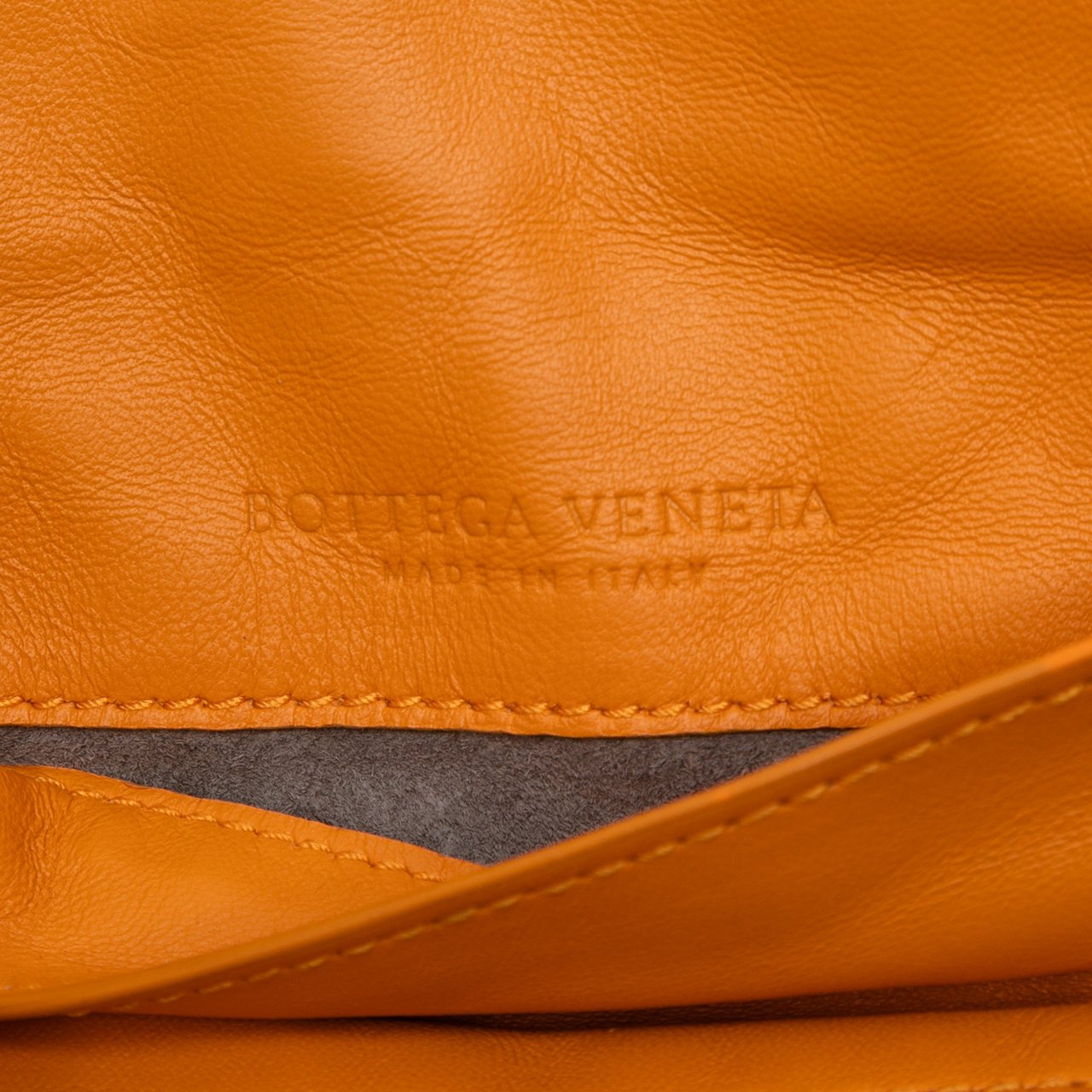 Bottega Veneta Mini Nappa Intrecciato Expandable Chain Flap Crossbody Oranje