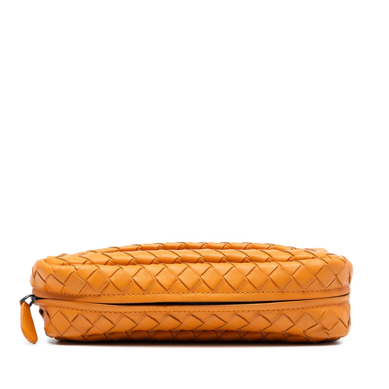 Bottega Veneta Mini Nappa Intrecciato Expandable Chain Flap Crossbody Oranje