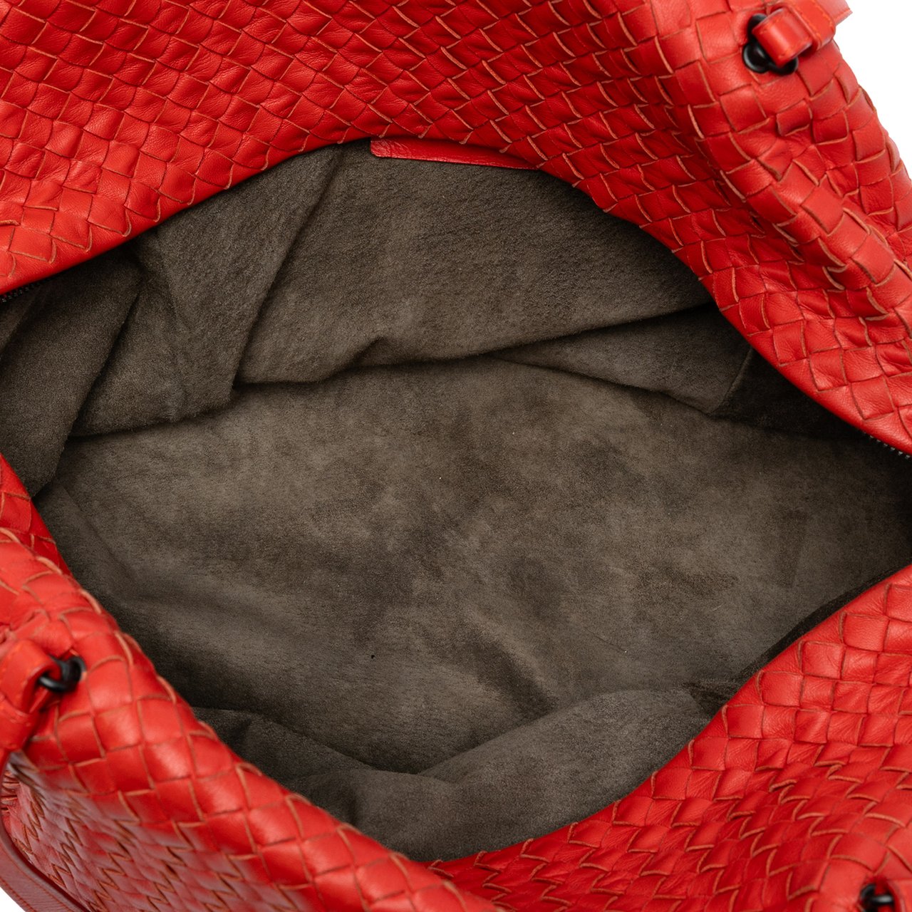 Bottega Veneta Nappa Intrecciato Cube Shoulder Bag Rood