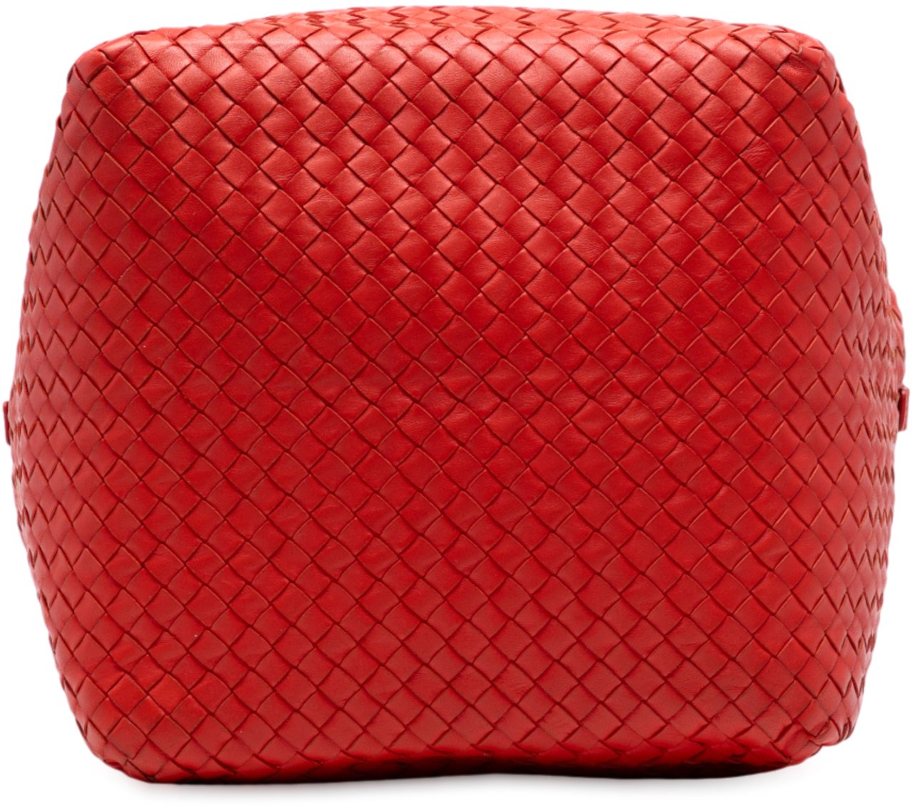 Bottega Veneta Nappa Intrecciato Cube Shoulder Bag Rood