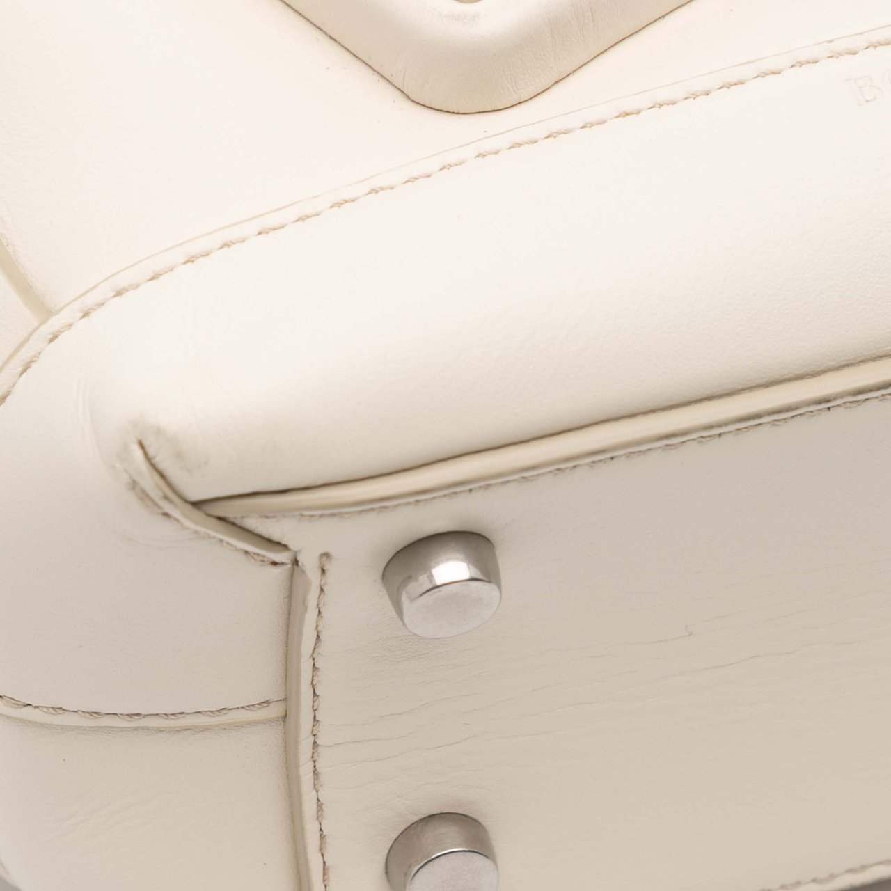Bottega Veneta Mini Calfskin Maxi Intrecciato Arco Satchel Wit