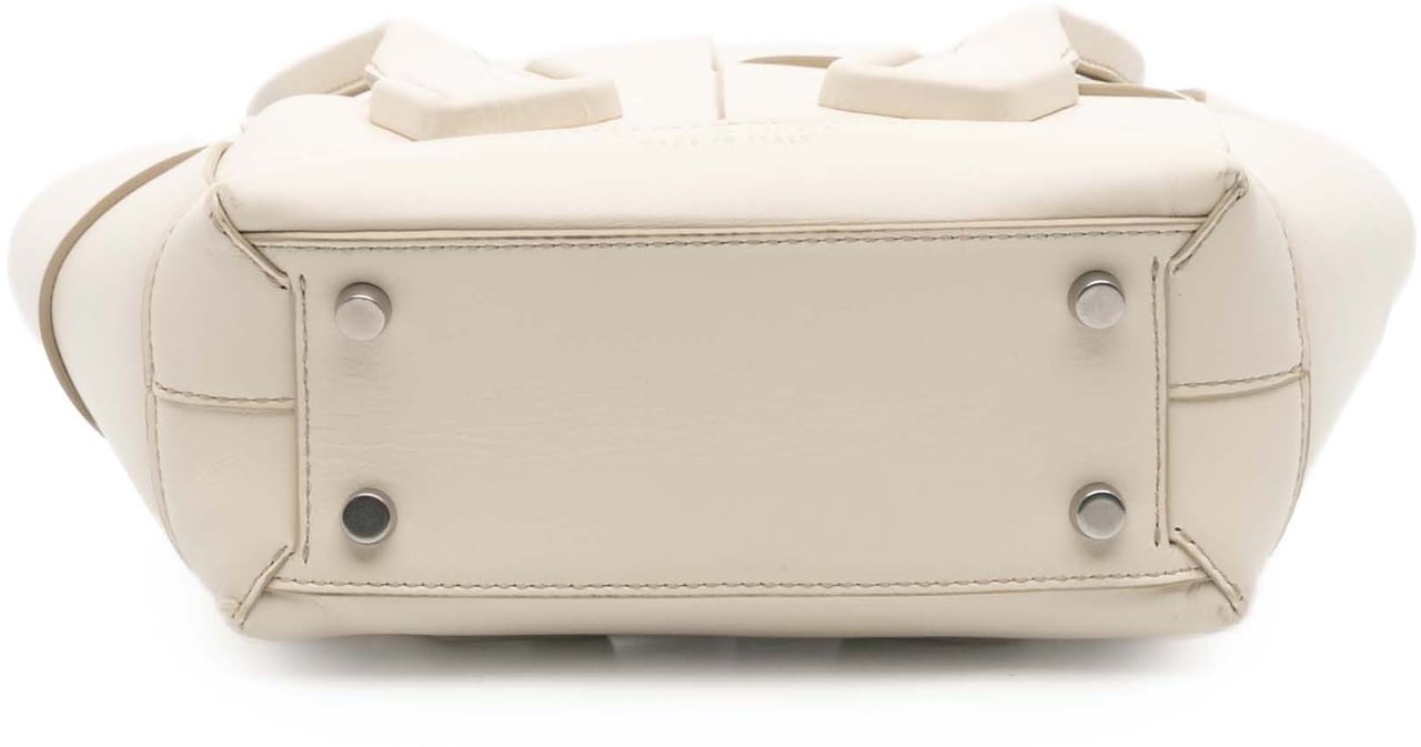 Bottega Veneta Mini Calfskin Maxi Intrecciato Arco Satchel Wit