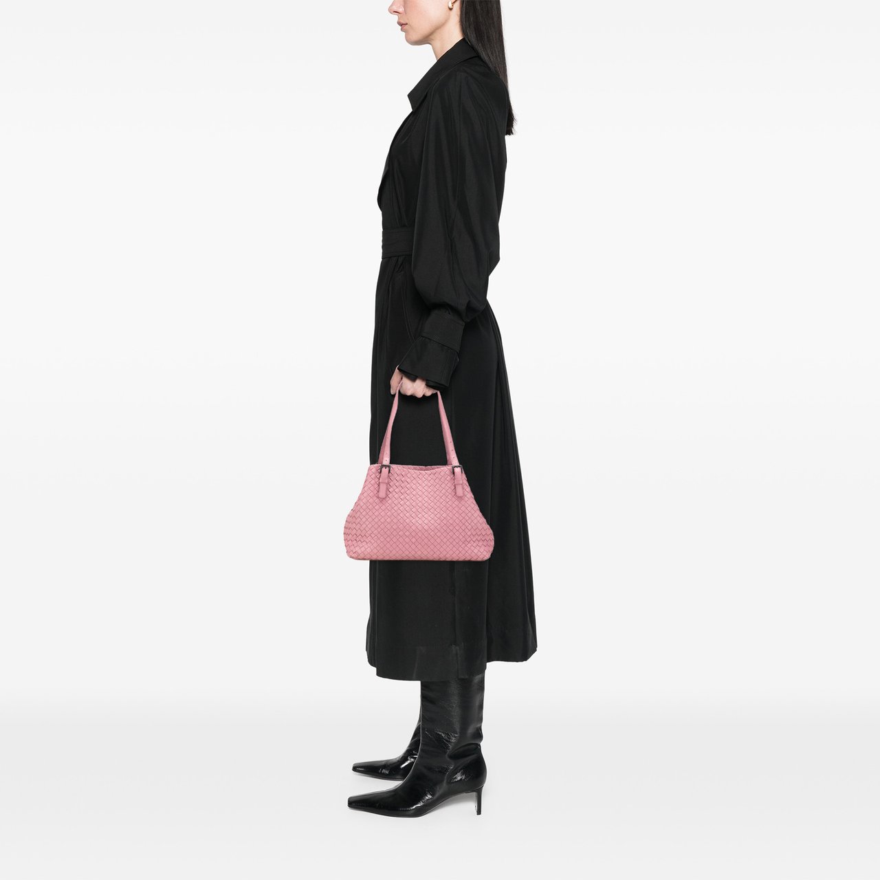 Bottega Veneta Medium Nappa Intrecciato Cesta Tote Roze