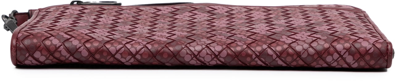 Bottega Veneta Calfskin Intrecciato Dot Document Case Rood