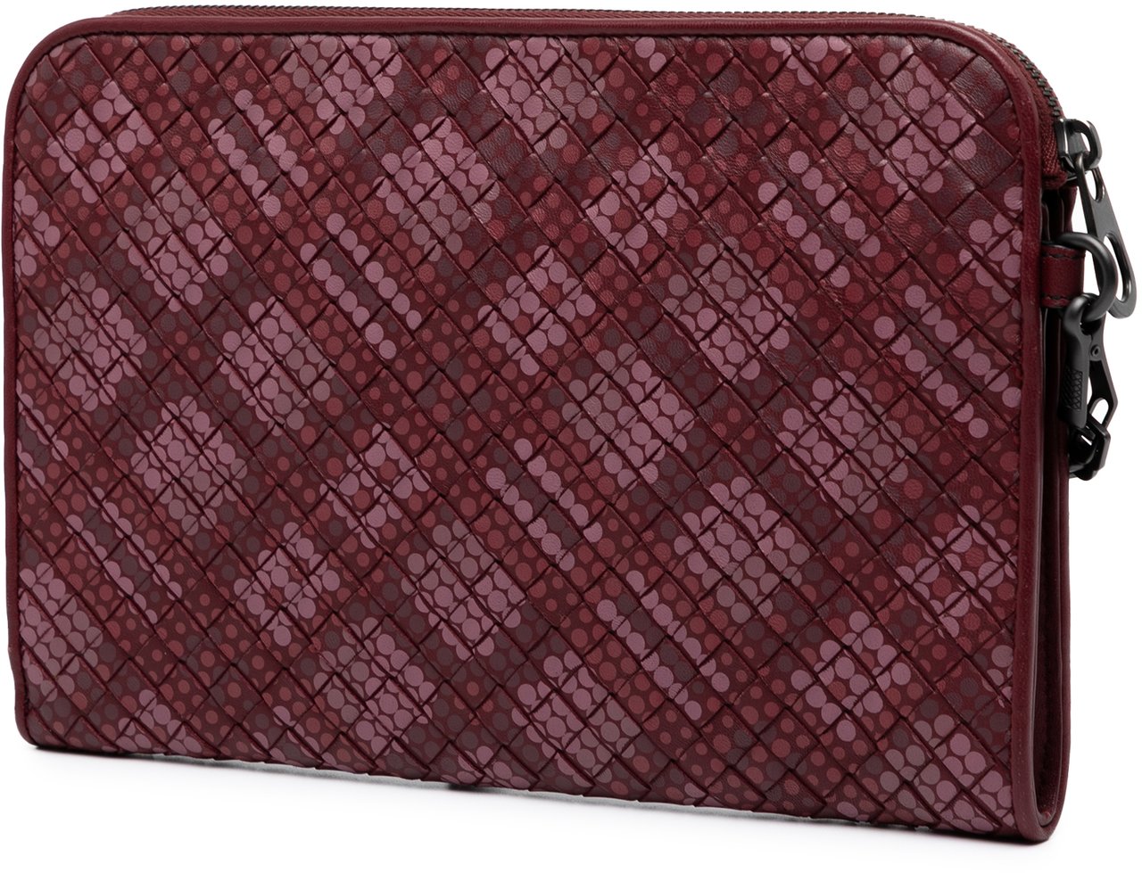 Bottega Veneta Calfskin Intrecciato Dot Document Case Rood