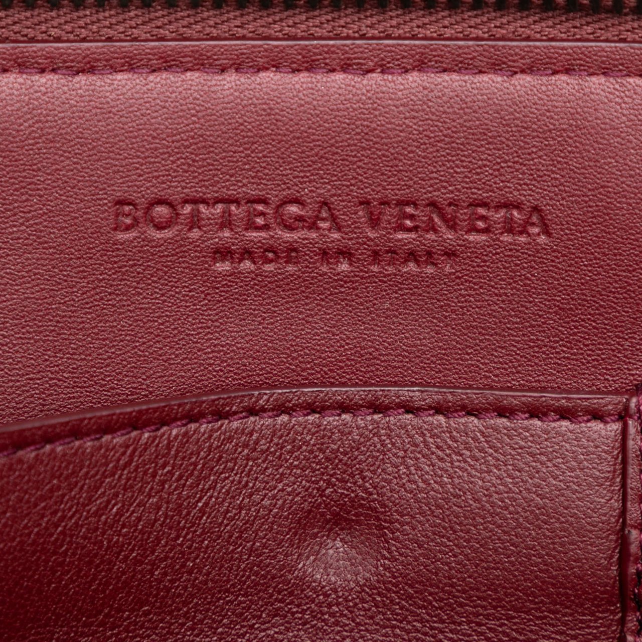 Bottega Veneta Calfskin Intrecciato Dot Document Case Rood