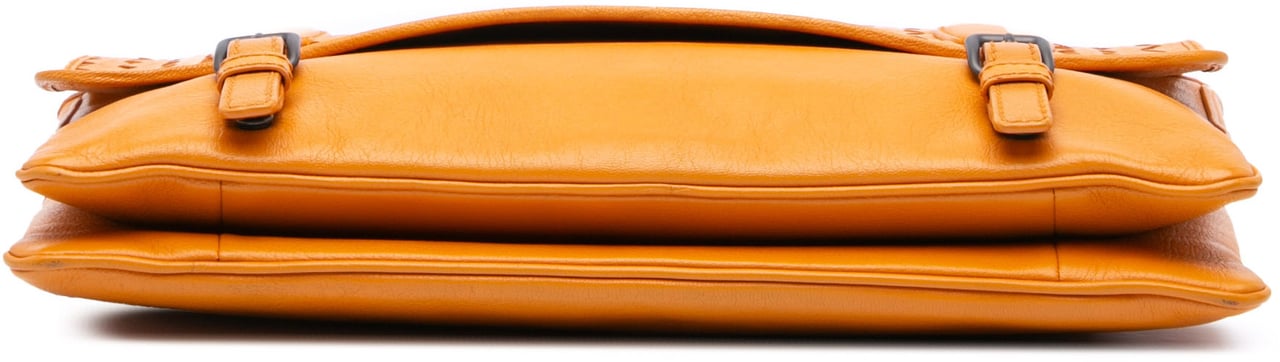 Bottega Veneta Nappa Intrecciato Flap Shoulder Bag Oranje