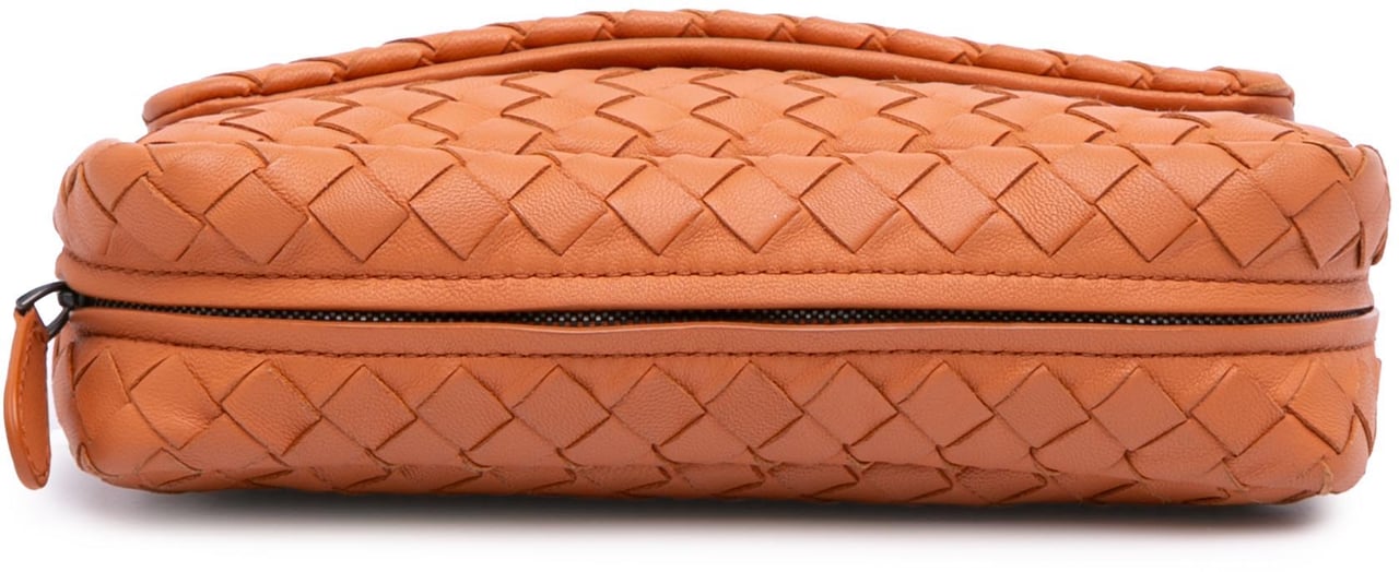 Bottega Veneta Mini Nappa Intrecciato Expandable Chain Crossbody Oranje