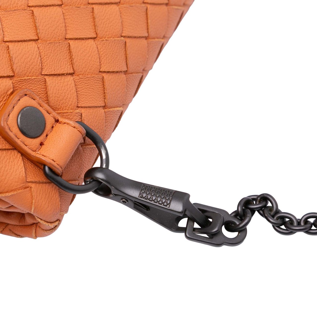 Bottega Veneta Mini Nappa Intrecciato Expandable Chain Crossbody Oranje