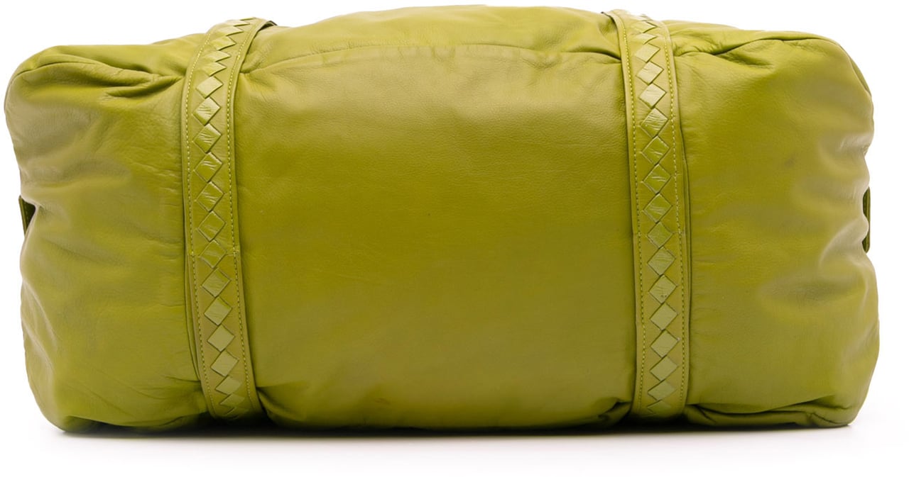 Bottega Veneta Intrecciato Trimmed Nappa Travel Bag Groen