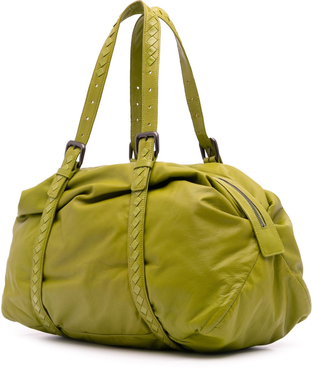 Bottega Veneta Intrecciato Trimmed Nappa Travel Bag Groen