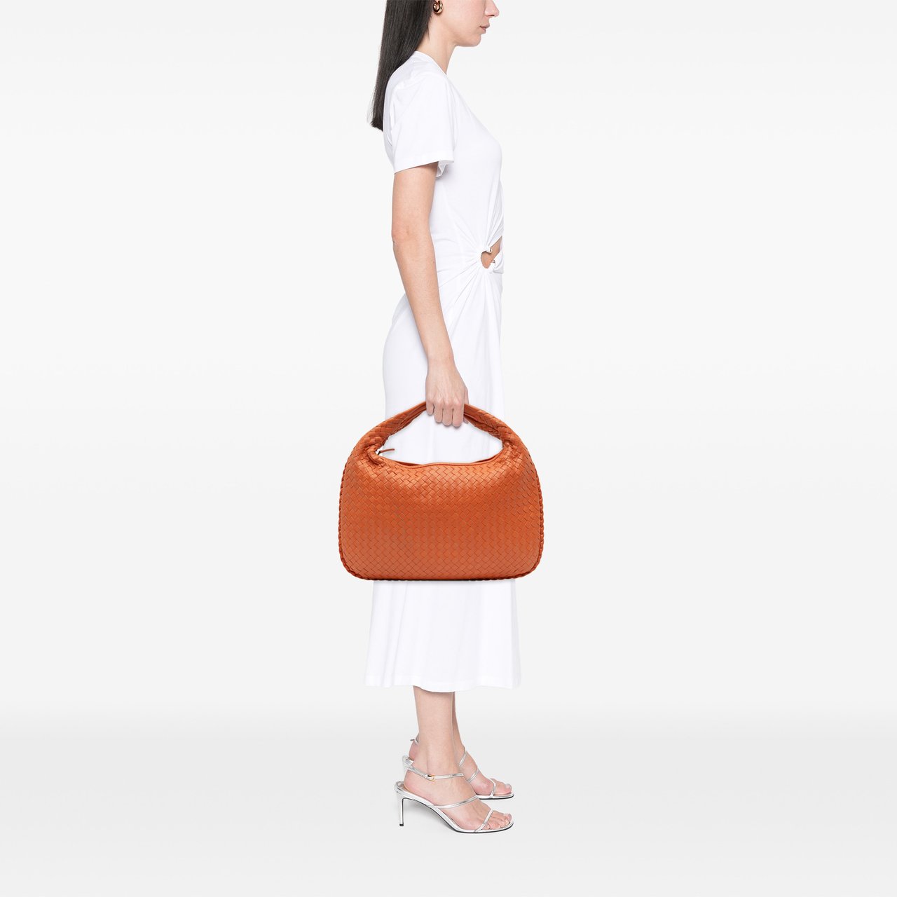 Bottega Veneta Small Nappa Intrecciato Veneta Hobo Oranje