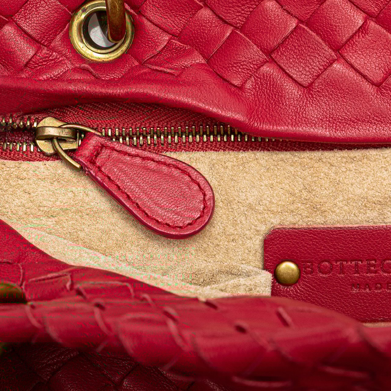 Bottega Veneta Small Nappa Intrecciato Capri Rood