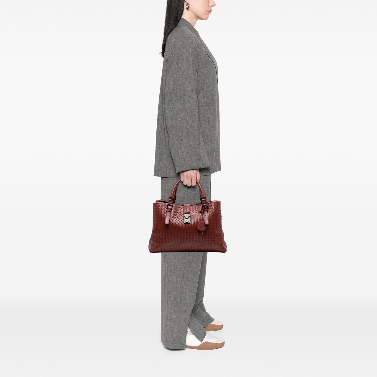 Bottega Veneta Medium Nappa Intrecciato Roma Tote Rood