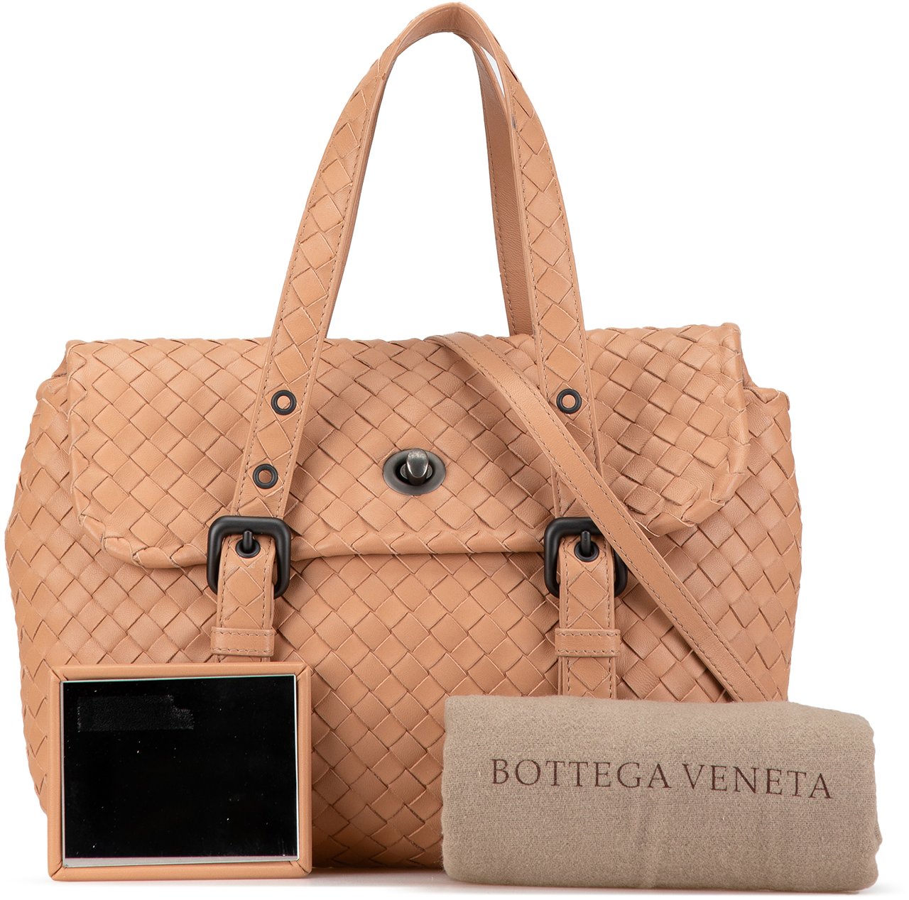 Bottega Veneta Intrecciato Flap Satchel Bruin