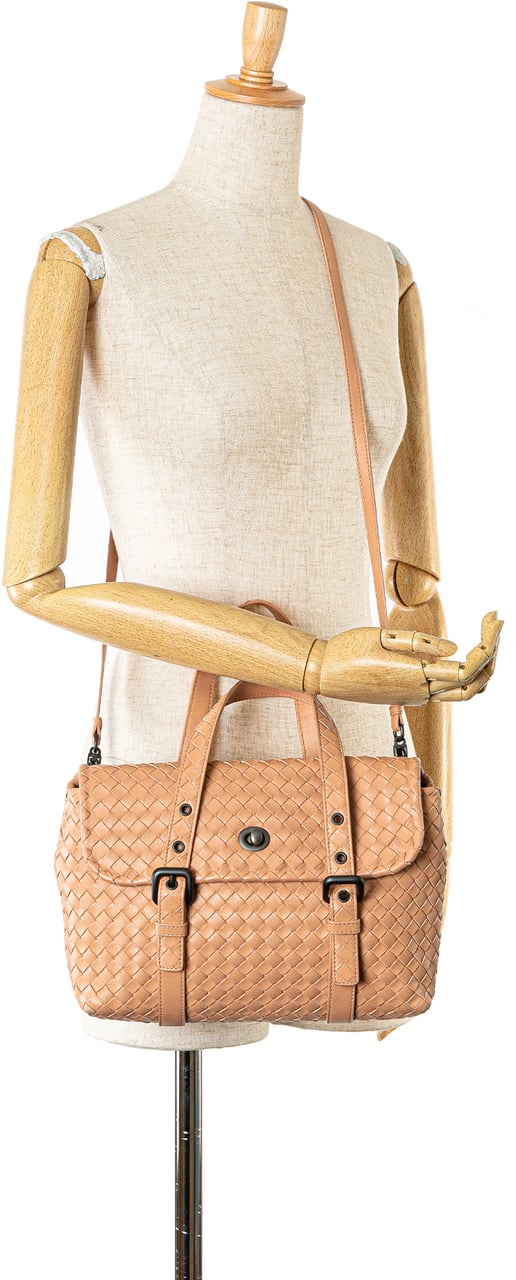 Bottega Veneta Intrecciato Flap Satchel Bruin