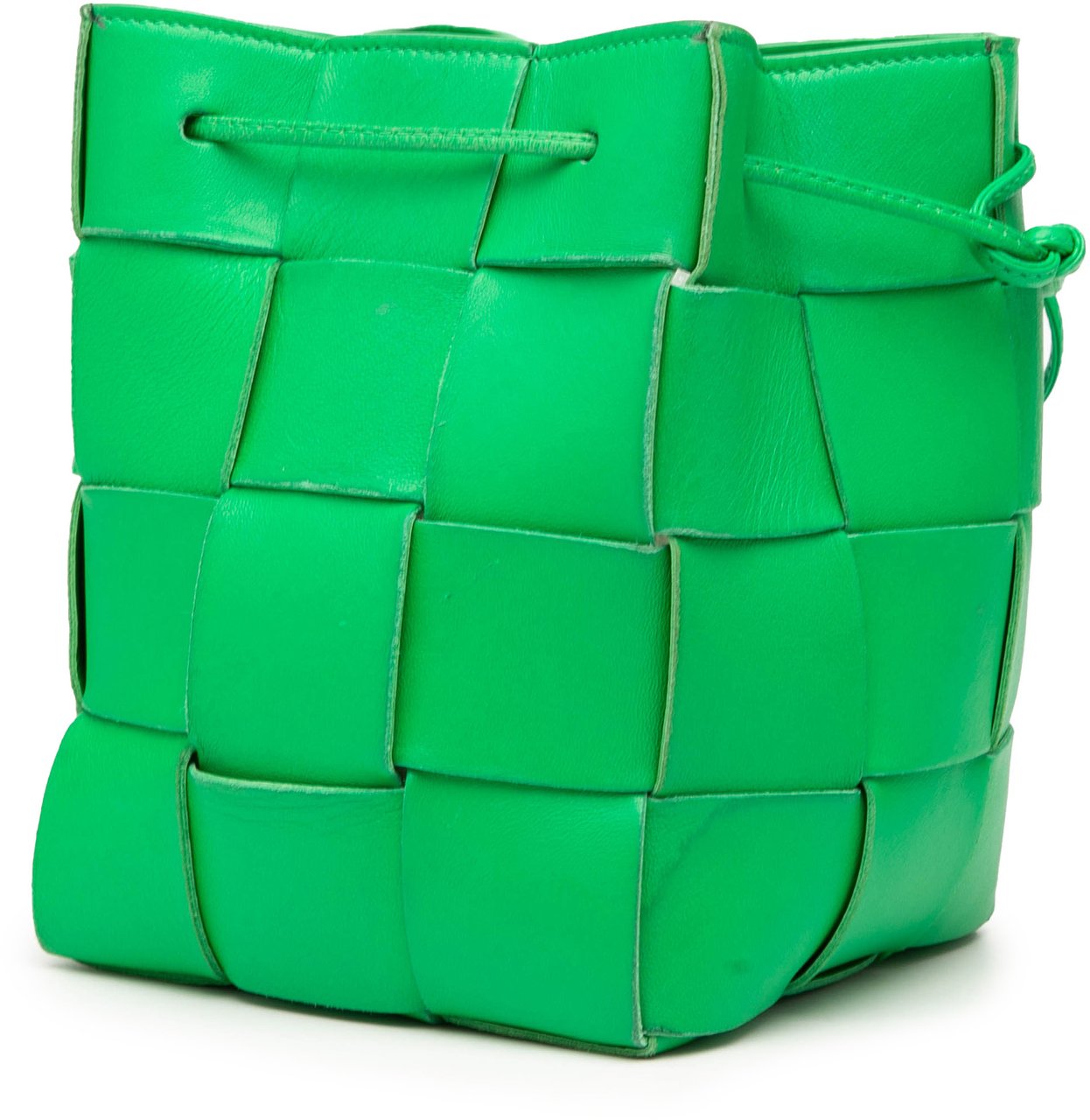 Bottega Veneta Small Nappa Maxi Intrecciato Cassette Bucket Bag Groen